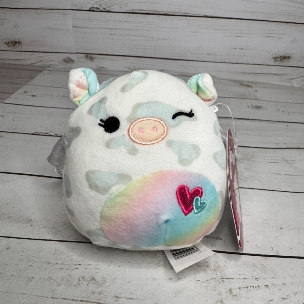 Squishmallows Charaka Pig w/ Wings Heart Plush 4.5" Kellytoy NWT